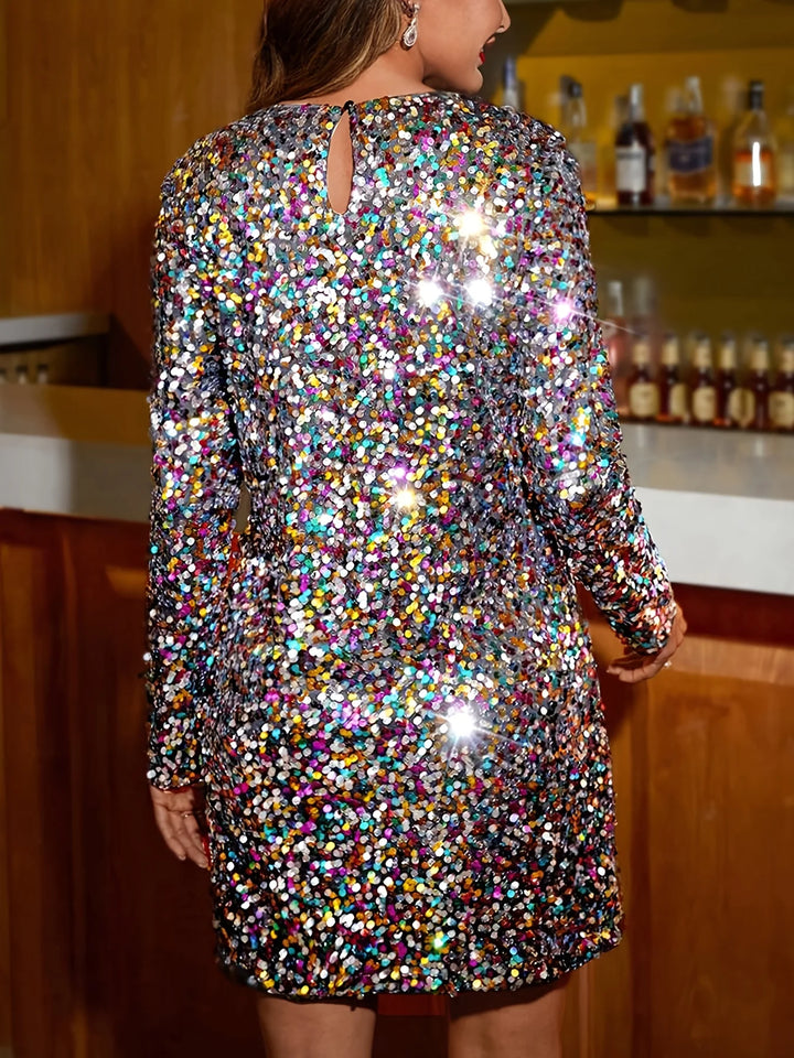 Vestido largo con lentejuelas pesadas para primavera